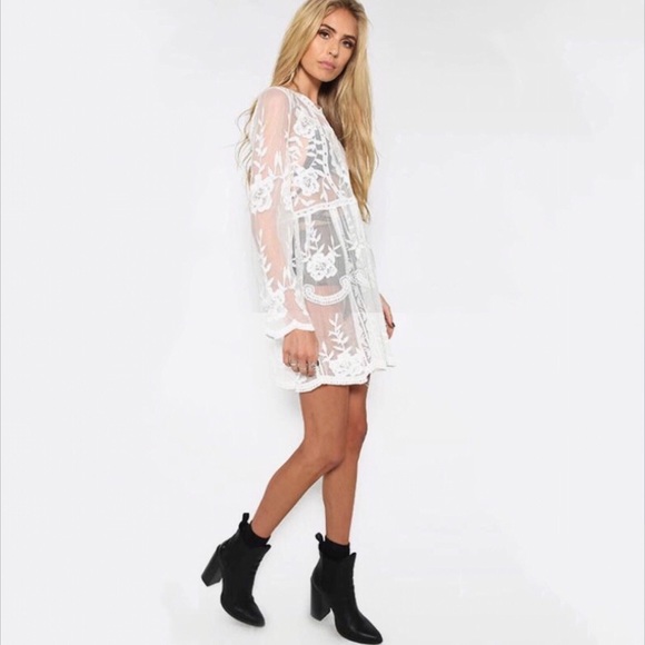 embroidered mesh dress - Picture 5 of 5